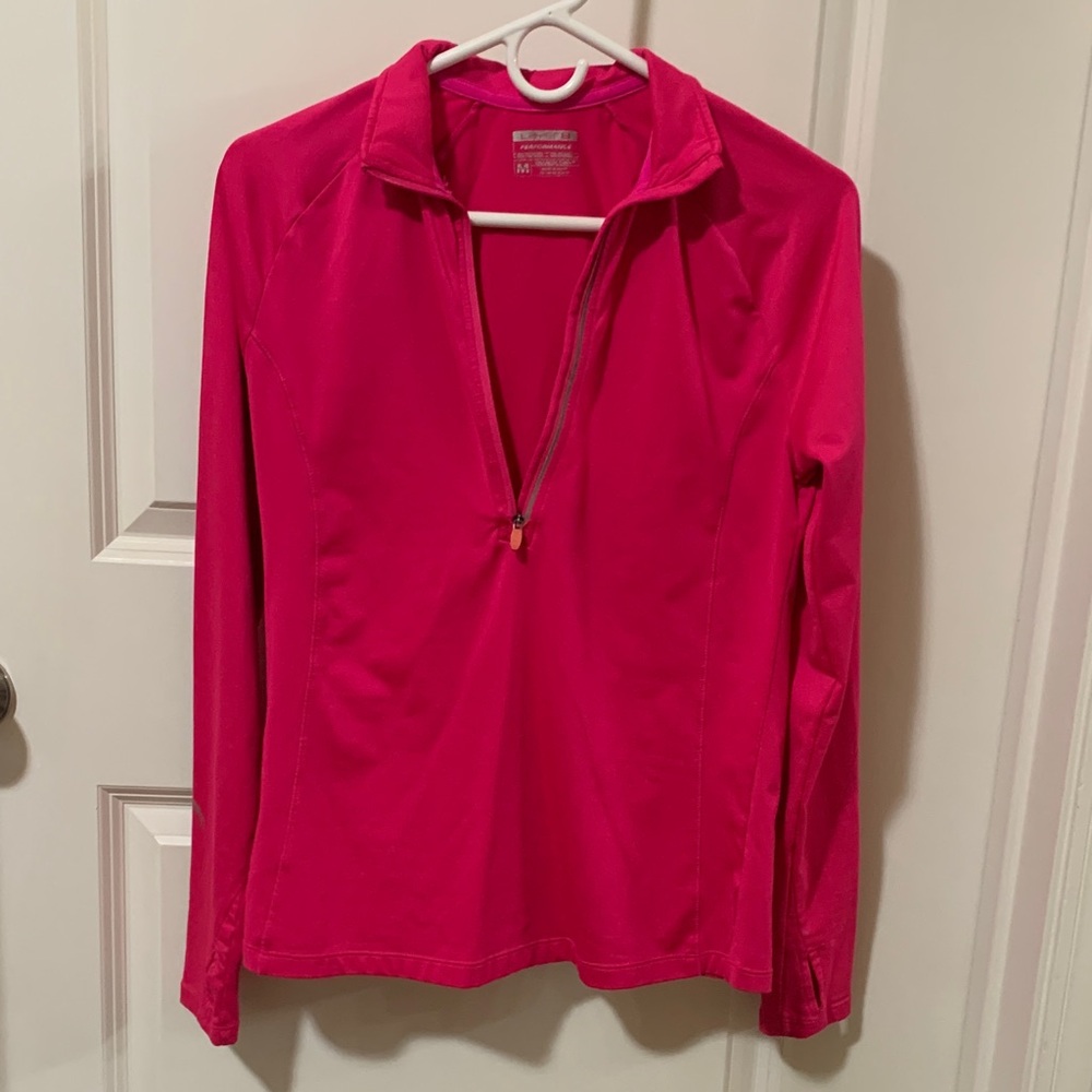 Layer 8 Women's Fuchsia Long Sleeve Quarter-Zip Top